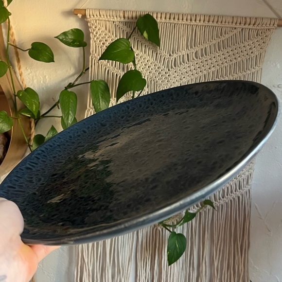 IKEA Blue Reactive Glaze 12” Large Stoneware Serving Plate - Modern Unique - Picture 4 of 8